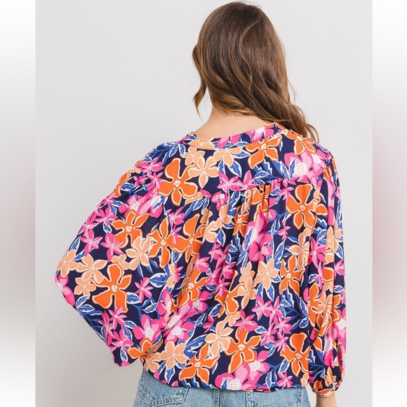 14 Boho Floral Print Button Down Blouse Top - Picture 6 of 7